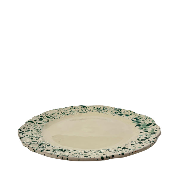 Bordo Schizzato Ceramic Main Plate, Doppio Green - Puglia, Italy