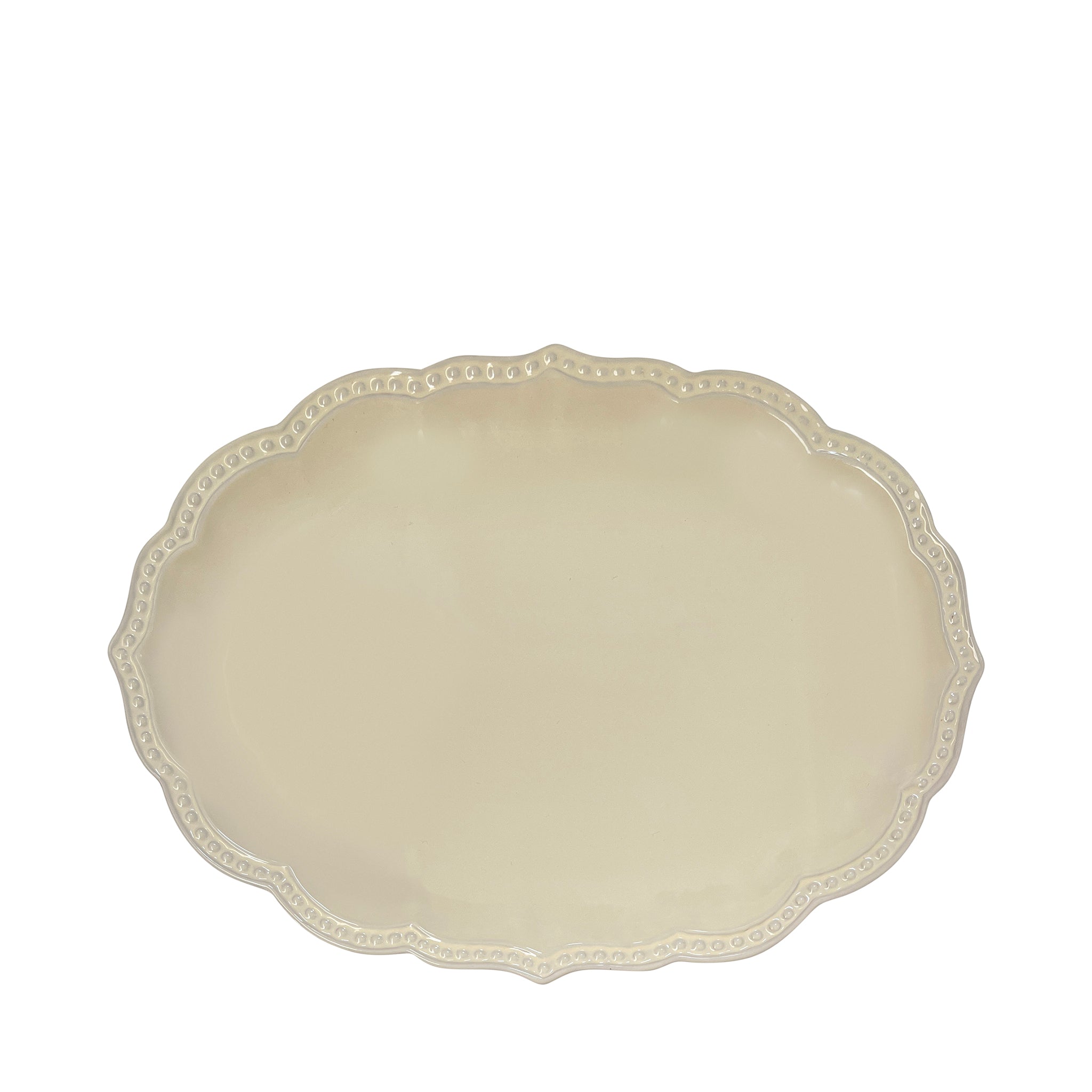 Ponti Large Scalloped Ceramic Serving Platter, Cream – ALEX AND