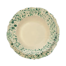 Load image into Gallery viewer, Bordo Schizzato Ceramic Pasta Bowl, Doppio Green - Puglia, Italy