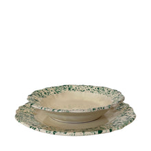 Load image into Gallery viewer, Bordo Schizzato Ceramic Pasta Bowl, Doppio Green - Puglia, Italy