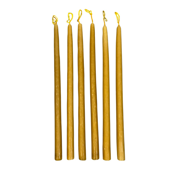 100% Beeswax taper candles, set of 6 - Athens, Greece