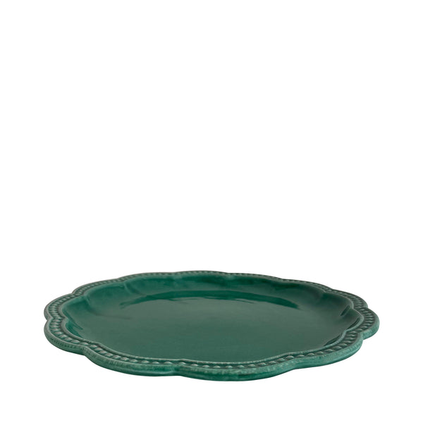 Ponti Ceramic Scalloped Main Plate, Green - Puglia, Italy - PRE-ORDER