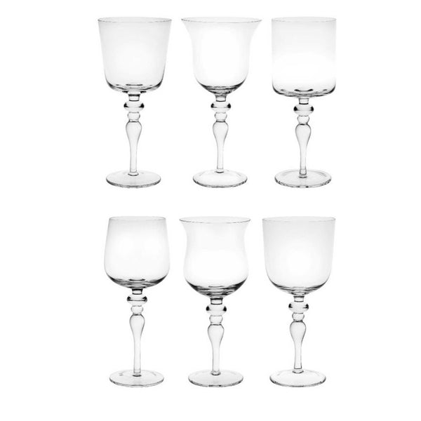 Wine glasses - mismatched set of 6 by Bitossi