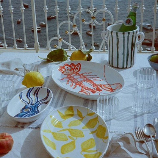 Lobster Large Oval Ceramic Serving Platter - Puglia, Italy