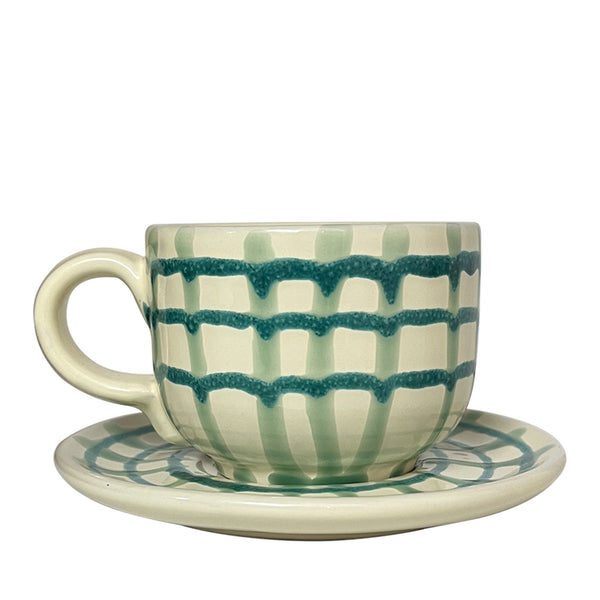 Ceremonies Ceramic Tea and Coffee Cup, Mint & Aqua - Puglia, Italy - PRE-ORDER