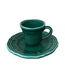 Load image into Gallery viewer, Deia Ceramic Espresso Cup and Saucer, Green - Puglia Italy
