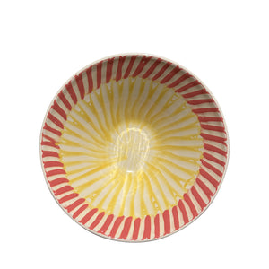 Frutti Ceramic Serving Bowl, Coral and Yellow