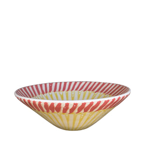 Frutti Ceramic Serving Bowl, Coral and Yellow