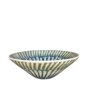 Frutti Ceramic Serving Bowl, Green and Blue