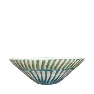 Frutti Ceramic Serving Bowl, Green and Blue