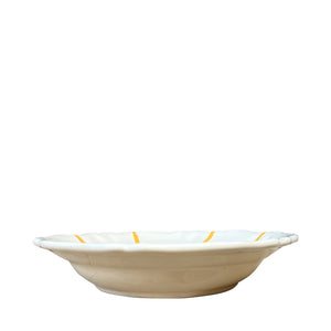 Frutti Scalloped Ceramic Pasta Bowl, Yellow