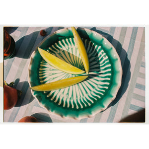 Seaside Round Serving Platter, Sea Green - Puglia, Italy