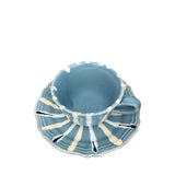 Partemio Ceramic Coffee Cup and Saucer, Blue