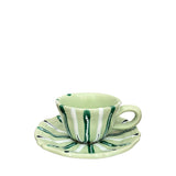 Partemio Ceramic Coffee Cup and Saucer, Mint