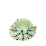 Partemio Ceramic Coffee Cup and Saucer, Mint