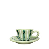 Partemio Ceramic Coffee Cup and Saucer, Mint