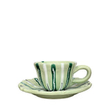 Partemio Ceramic Coffee Cup and Saucer, Mint