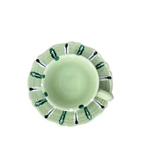 Partemio Ceramic Coffee Cup and Saucer, Mint