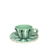 Partemio Ceramic Coffee Cup and Saucer, Sea green