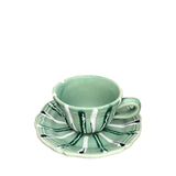 Partemio Ceramic Coffee Cup and Saucer, Sea green
