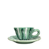 Partemio Ceramic Coffee Cup and Saucer, Sea green