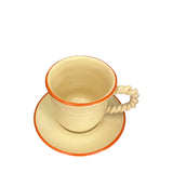 Dolce Ceramic Coffee Cup and Saucer, Lemon