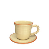 Dolce Ceramic Coffee Cup and Saucer, Lemon