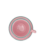 Dolce Ceramic Coffee Cup and Saucer, Pink