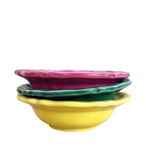 Frutti Ceramic Scalloped Bowls, Set of 3