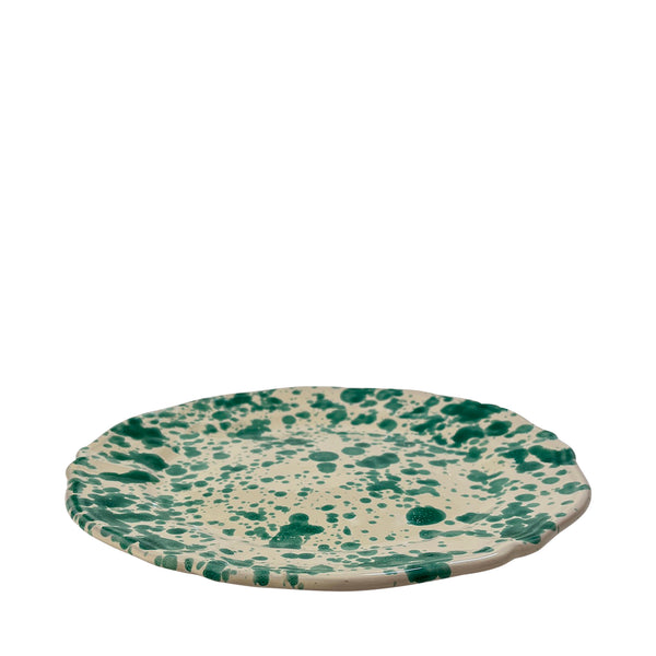 Schizzato Ceramic Entree Plate, Sea Foam - Puglia, Italy