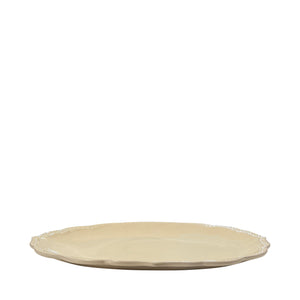 Ponti Large Scalloped Ceramic Serving Platter, Cream - Puglia, Italy