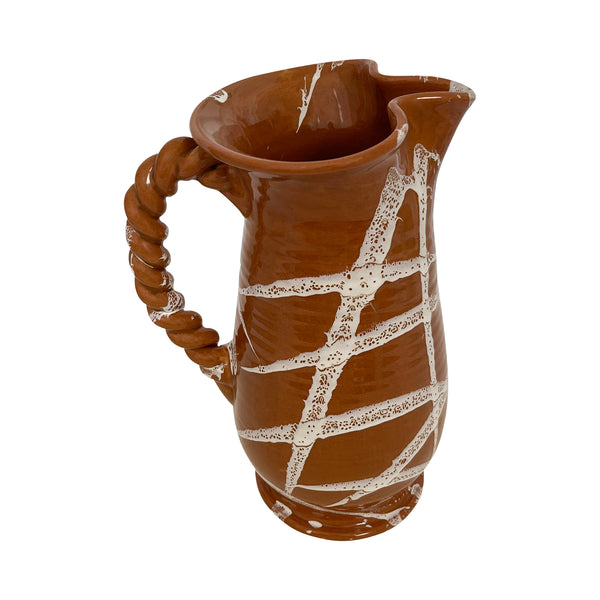 Ceramic Water Jug with Rope Handle, terracotta - Puglia, Italy