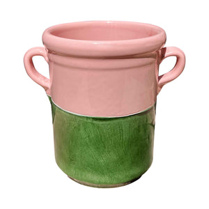 La Piscina Ceramic Wine Cooler, Green & Pink