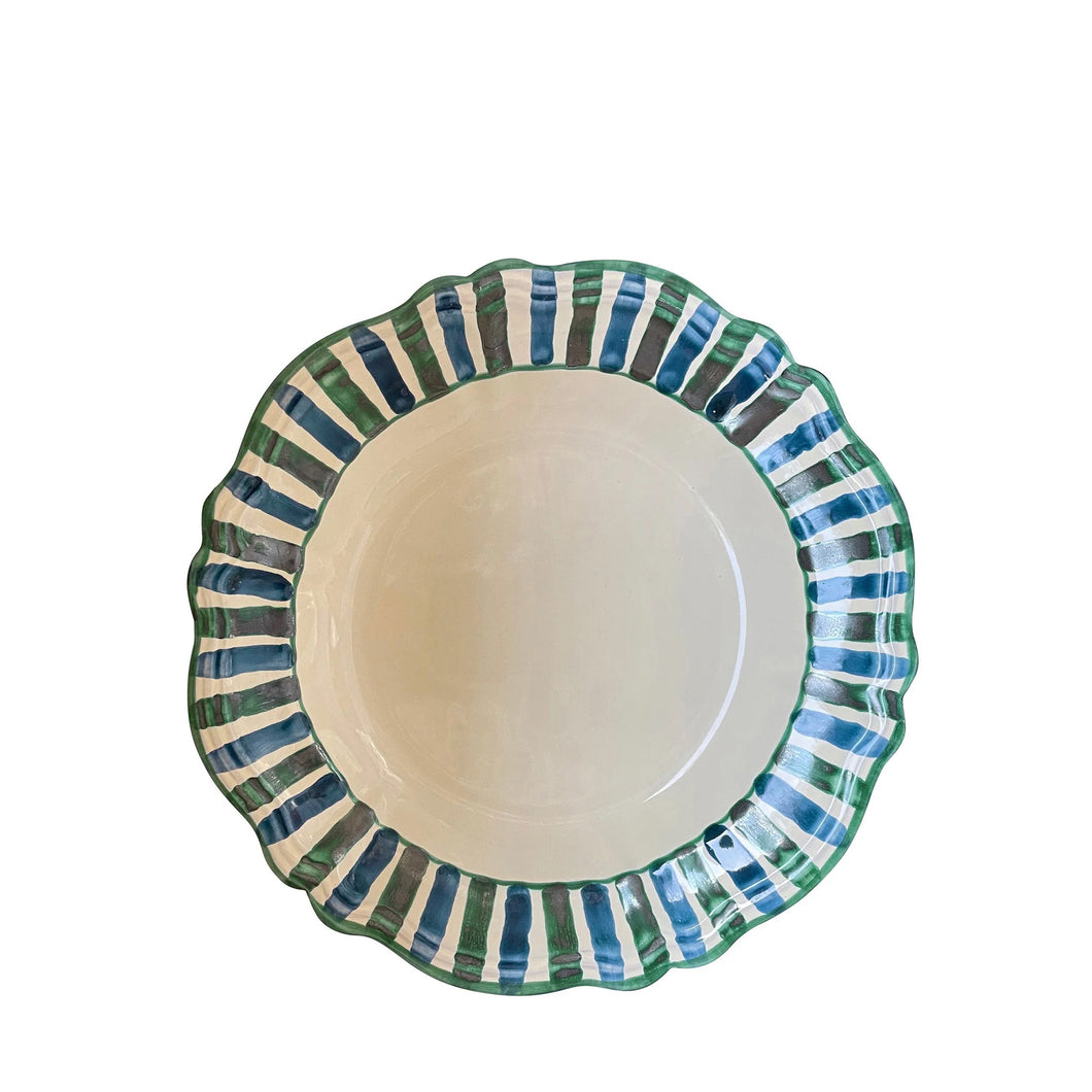 Lido Ceramic Pasta Bowl, Sea green & blue - Puglia, Italy