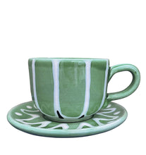 Load image into Gallery viewer, Sea Foam Ceramic Tea/Coffee Cup and Saucer - Puglia, Italy