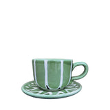 Sea Foam Ceramic Coffee Cup and Saucer