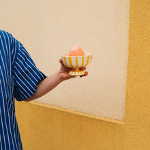 Load image into Gallery viewer, Lido Ceramic Dessert Cup, yellow and cream - Puglia, Italy