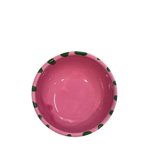 Lido Ceramic Dessert Cup, pink and green - Puglia, Italy