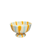 Lido Ceramic Dessert Cup, Blue and Yellow