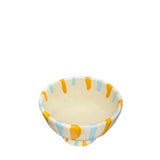 Lido Ceramic Dessert Cup, Blue and Yellow