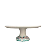 Spirale Ceramic Cake Stand, Green & Pink