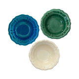 Vela Ceramic Scalloped Bowls, Set of 3