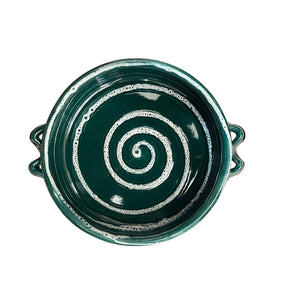 Il Mare Ceramic Serving Dish with Handles, Sea Green - Puglia, Italy