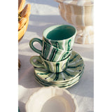 Partemio Ceramic Coffee Cup and Saucer, Mint