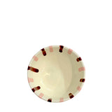 Lido Ceramic Dessert Cup, Pale Pink & Burgundy
