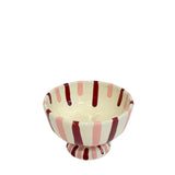 Lido Ceramic Dessert Cup, Pale Pink & Burgundy