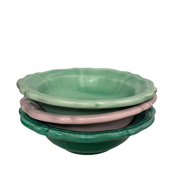 Ceramic Scalloped Bowls, Set of 3 - Puglia, Italy