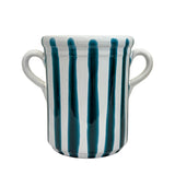 Lido Ceramic Wine Cooler, Sea Green & White