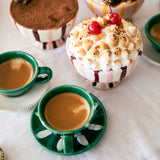 Altea Espresso Cup and Saucer, Green and Cream