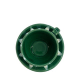 Altea Coffee Cup and Saucer, Green & white stripes